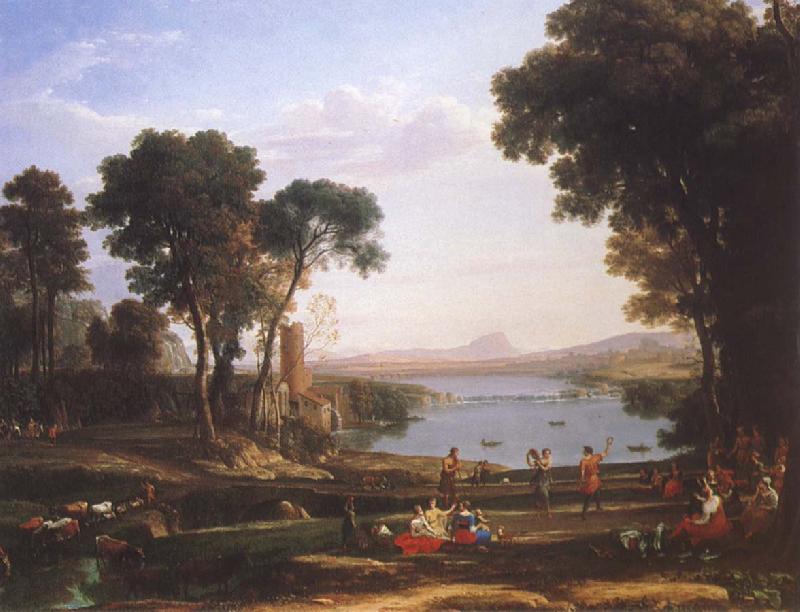 Claude Lorrain Landscape with Isaac and Rebecka brollop oil painting picture